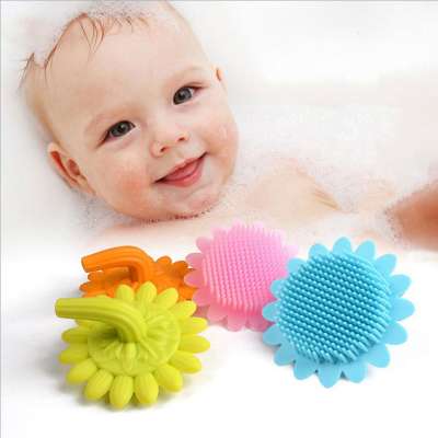 Flower shape baby bath model ball body scrub sponge baby bath sponge for kids